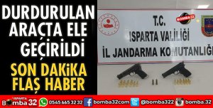 DURDURULAN ARAÇTA ELE GEÇİRİLDİ