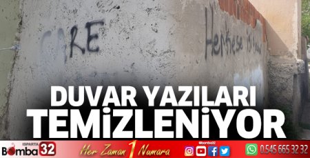 Duvar yazıları temizleniyor
