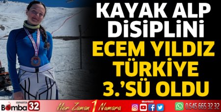 Ecem Yıldız Türkiye 3.’sü oldu