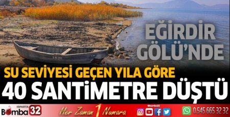 Eğirdir Gölü’nde su seviyesi 40 santimetre düştü