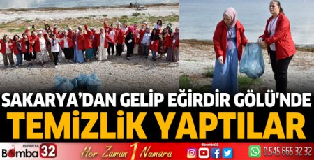 Eğirdir Gölü'nde temizlik yaptılar
