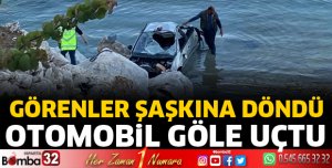 Eğirdir Gölü'ne otomobil uçtu