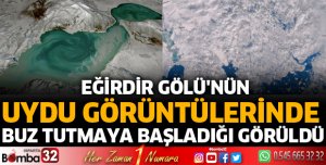 Eğirdir Gölü'nün buz tutmaya başladığı görüldü