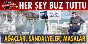 EĞİRDİR GÖLÜ'NÜN ÇEVRESİ BUZ TUTTU