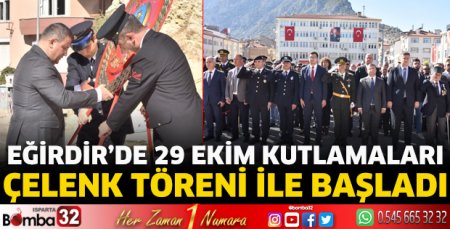 Eğirdir'de 29 Ekim kutlamaları çelenk töreni ile başladı