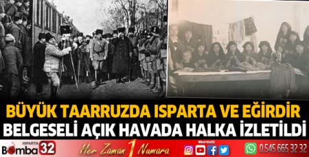 Eğirdir'de açık havada belgesel gösterimi yapıldı