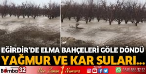 Eğirdir'de elma bahçeleri göle döndü