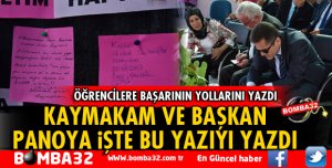 EĞİRDİR'DE KAYMAKAM VE BAŞKANDAN ÖĞRENCİLERE BAŞARININ TAVSİYELERİ
