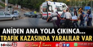 Eğirdir'de kaza 2 yaralı