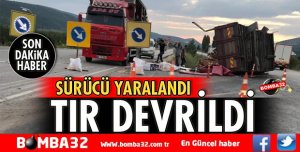 EĞİRDİR'DE TIR DEVRİLDİ