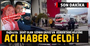 EĞİRDİR'E ŞEHİT ATEŞİ DÜŞTÜ