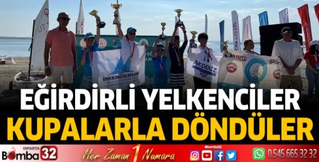 Eğirdirli yelkenciler kupalarla döndüler 