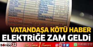 Elektriğe zam geldi