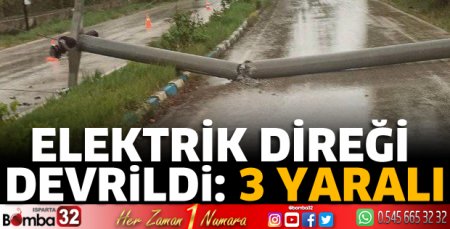 Elektrik direği devrildi