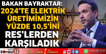 Elektrik üretimimizin yüzde 10,5’ini RES’lerden karşıladık