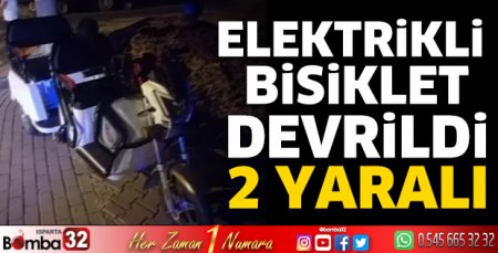 Elektrikli bisiklet devrildi 2 yaralı