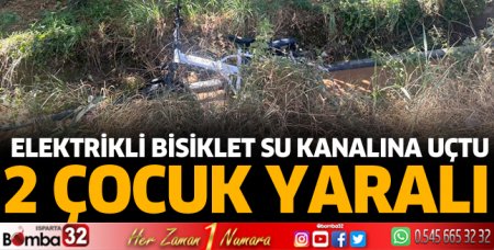 Elektrikli bisiklet su kanalına uçtu