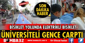 ELEKTRİKLİ BİSİKLET YAYAYA ÇARPTI 