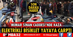 ELEKTRİKLİ BİSİKLET YAYAYA ÇARPTI