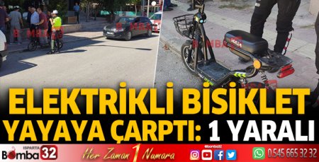 Elektrikli bisiklet yayaya çarptı