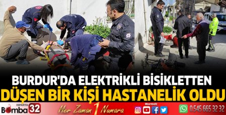 Elektrikli bisikletten düşüp yaralandı