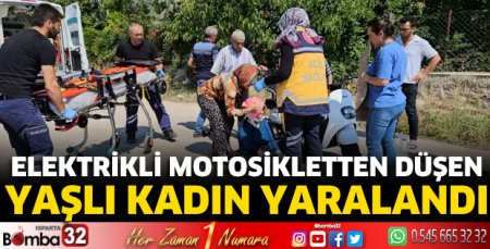 Elektrikli motosikletten düşüp yaralandı