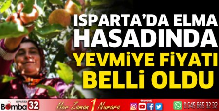 Elma hasadında yevmiye fiyatı belli oldu 