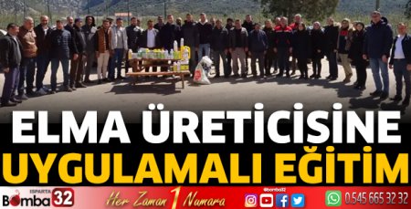 Elma üreticisine uygulamalı eğitim