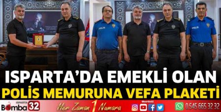 Emekli olan polis memuruna vefa plaketi