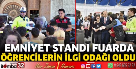 Emniyet standı fuarda öğrencilerin ilgi odağı oldu