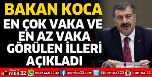 EN ÇOK VAKA VE EN AZ VAKA GÖRÜLEN İLLERİ AÇIKLADI