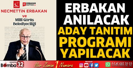 Erbakan anılacak