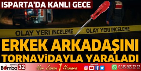 Erkek arkadaşını tornavidayla yaraladı