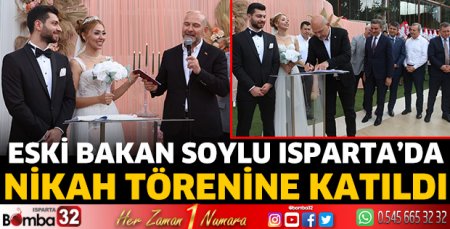 Eski İçişleri Bakanı Süleyman Soylu Isparta’da nikah törenine katıldı