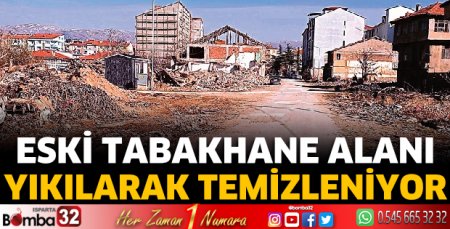 Eski tabakhane alanı yıkılarak temizleniyor
