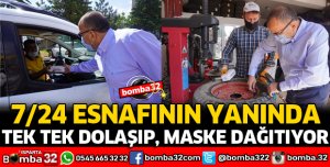 ESNAFA TEK TEK MASKE DAĞITTI