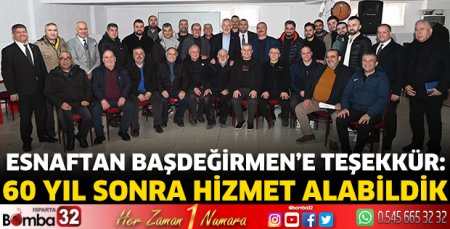 Esnaftan Başkan Başdeğirmen’e teşekkür
