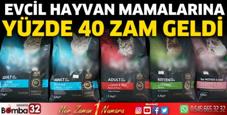 Evcil hayvan mamalarına yüzde 40 zam