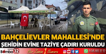 Evine Türk Bayrağı asıldı, taziye çadırı kuruldu