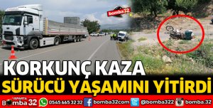 FECİ KAZADA MOTOSİKLET SÜRÜCÜSÜ ÖLDÜ