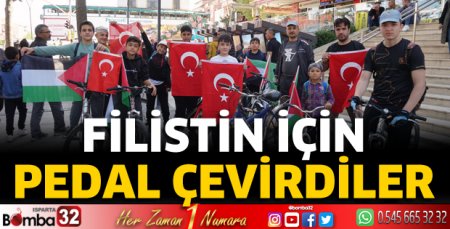 Filistin için pedal çevirdiler