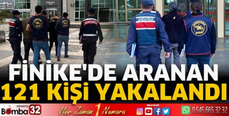 Finike'de aranan 121 kişi yakalandı