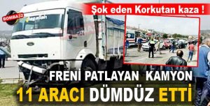 Freni Patlayan Kamyon Işıktaki Araçlara Çarptı: 8 Yaralı