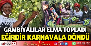 Gambiyalılar Eğirdir'de elma topladı