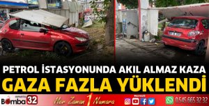 Gaza fazla yüklenince kaza yaptı