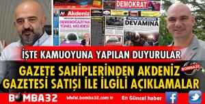 GAZETE SAHİPLERİNDEN AÇIKLAMALAR 