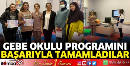 Gebe okulu programını başarıyla tamamladılar