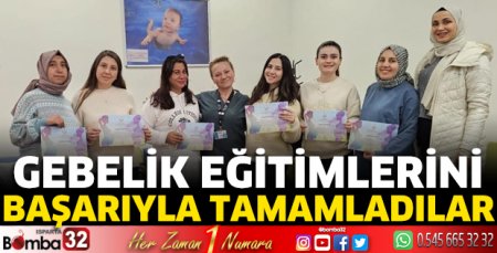 Gebelik eğitimlerini başarıyla tamamladılar