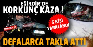 Gece yarası  Korkunç Kaza 5 Yaralı