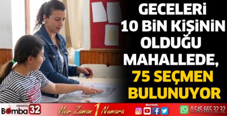 Geceleri 10 bin kişinin olduğu mahallede, 75 seçmen bulunuyor